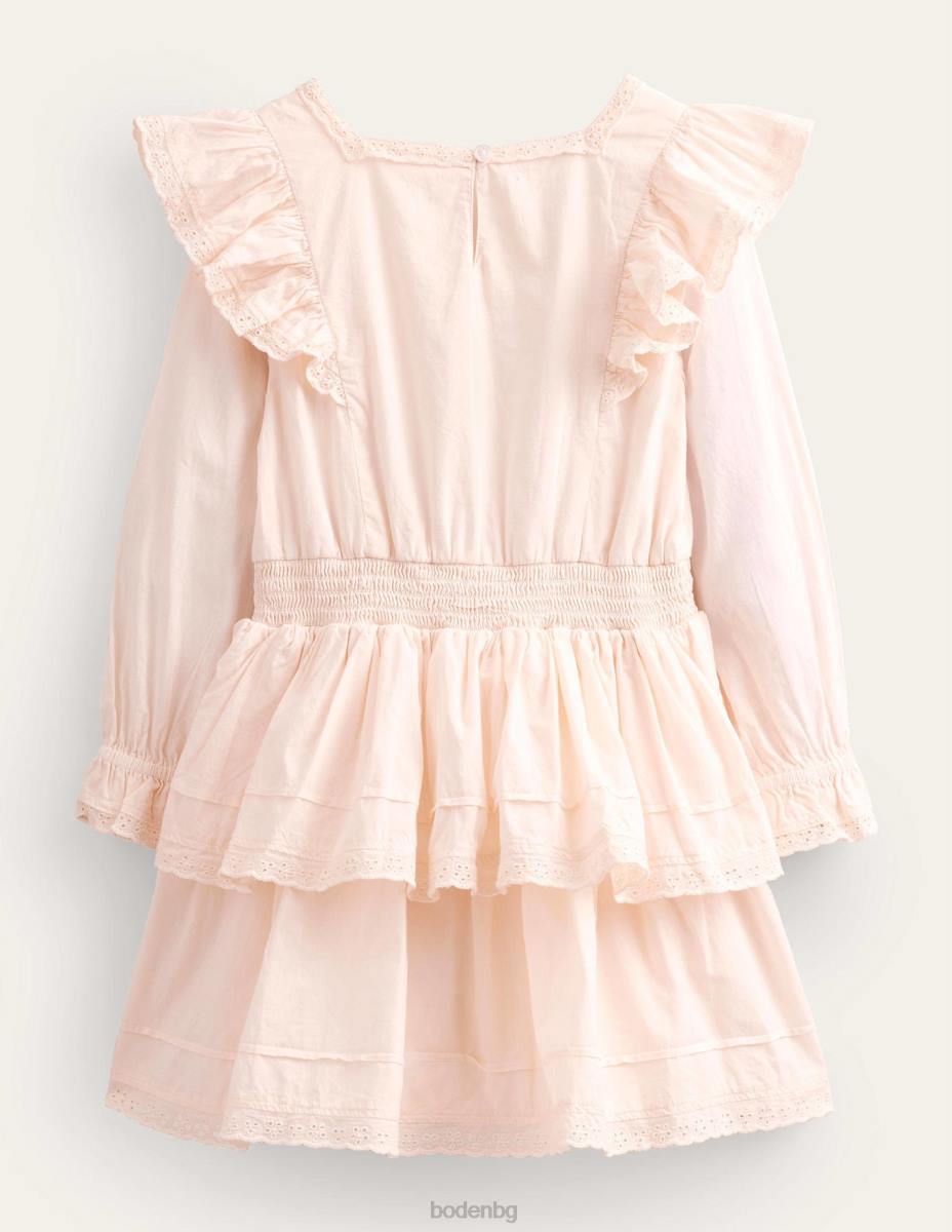 облекло Boden рокля от тъкана дантела слонова кост момичета LL682960