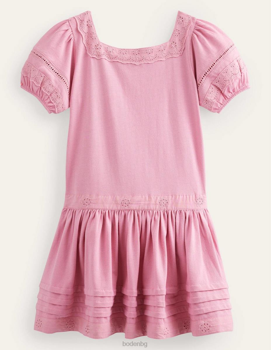 облекло Boden рокля с паднала талия формика розова момичета LL682978