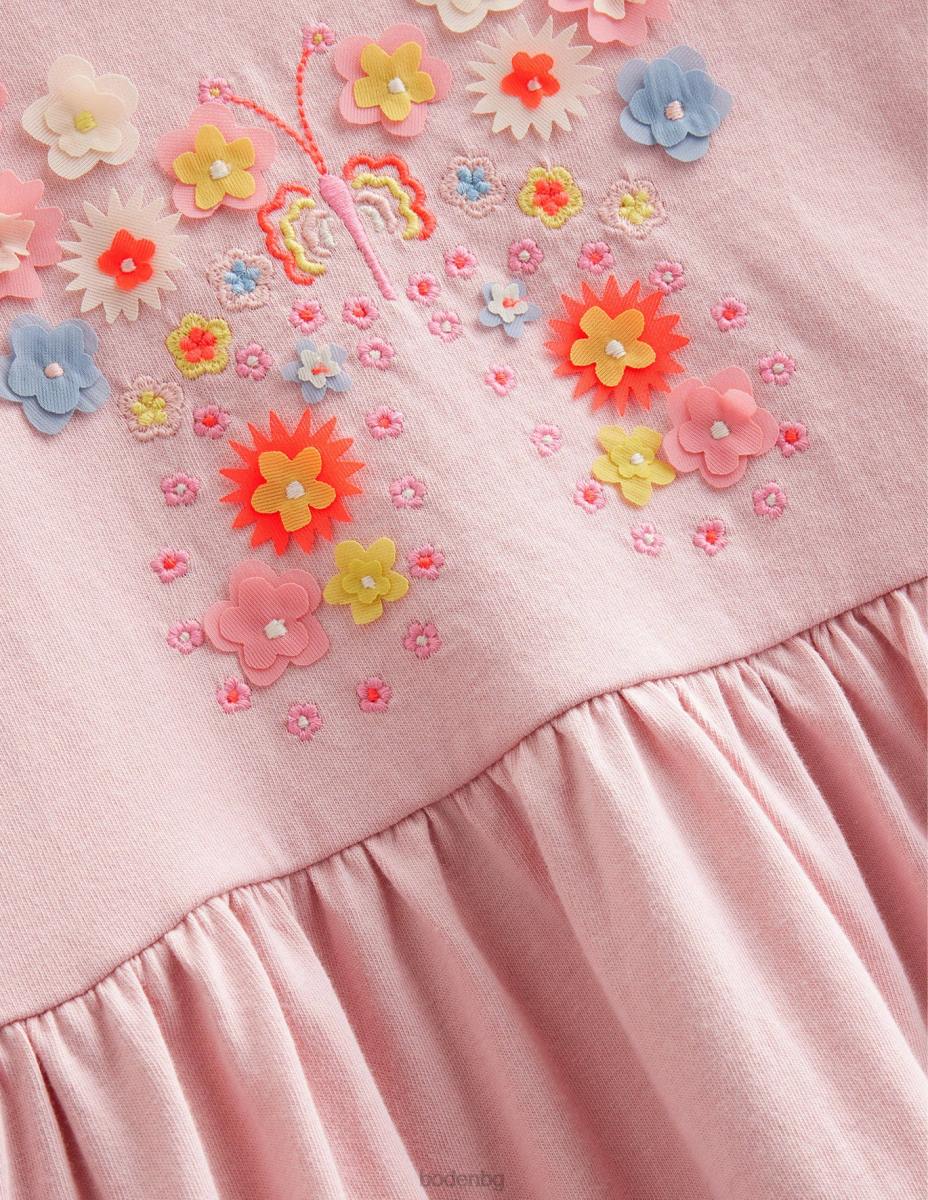 облекло Boden развяваща се рокля от трико бото розова пеперуда момичета LL682996