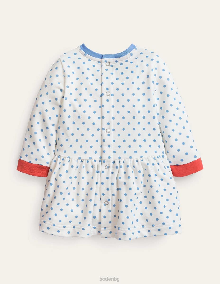 облекло Boden рокля от трико с верижен бод шушулка ванилия/цветен петно ​​от ванилия момичета LL683108