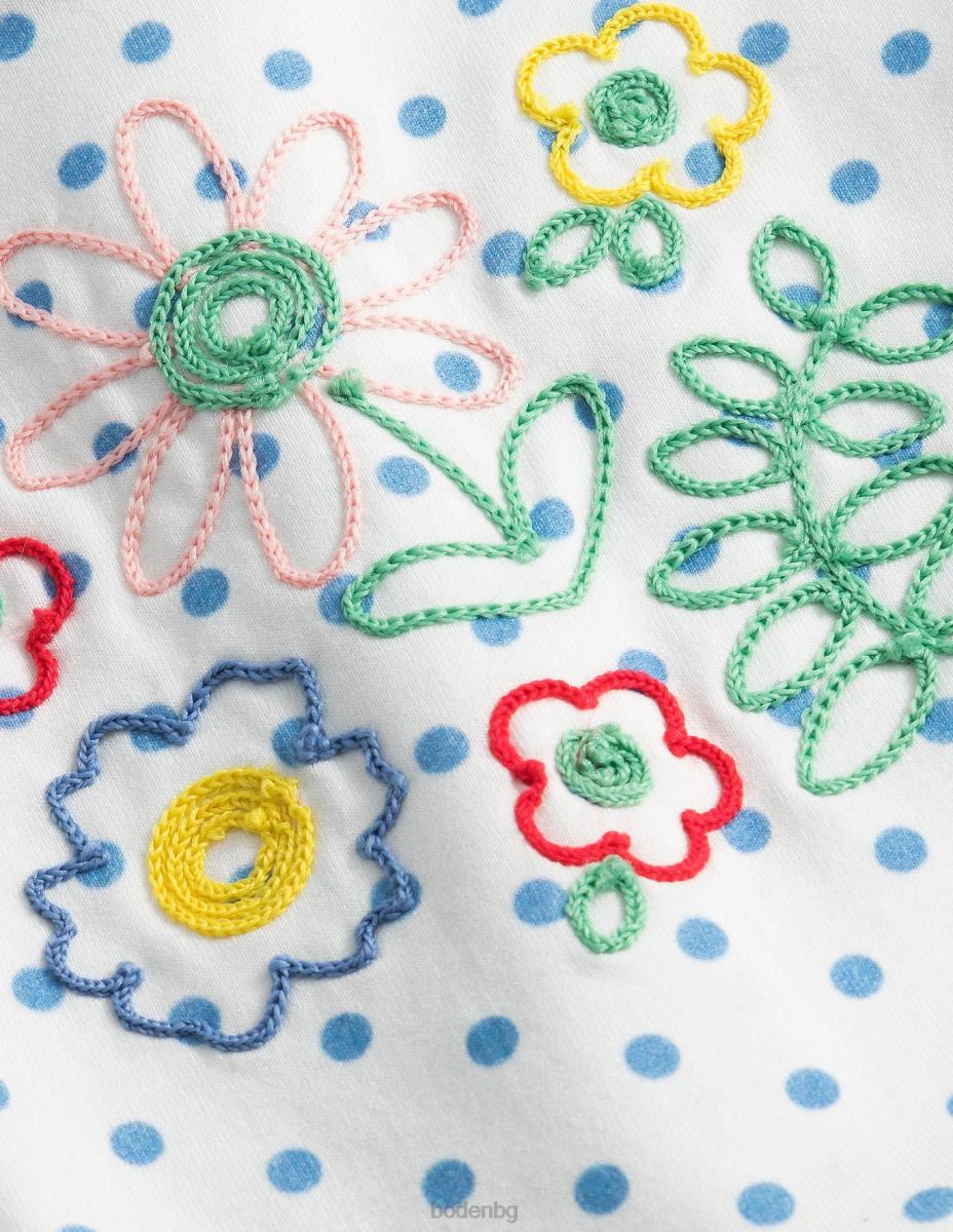 облекло Boden рокля от трико с верижен бод шушулка ванилия/цветен петно ​​от ванилия момичета LL683108