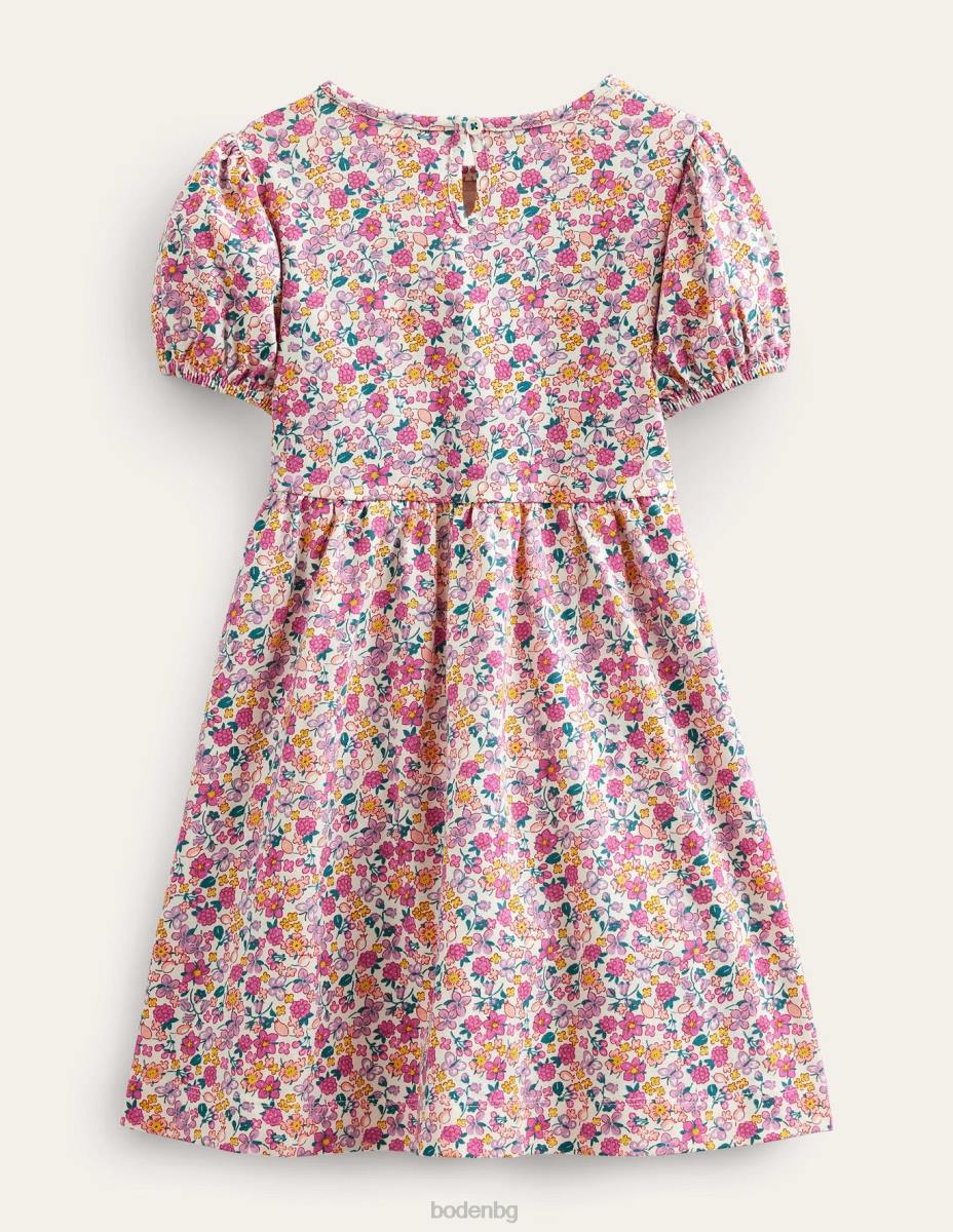 облекло Boden рокля с лого от трико ярко венчелистче пеперуда Бери момичета LL683115