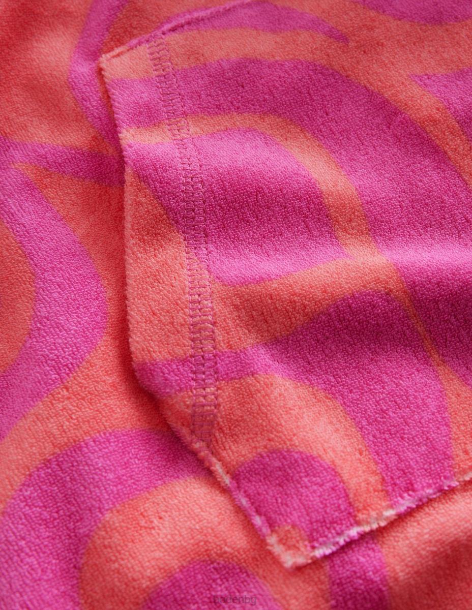 облекло Boden шарена хавлиена плажна рокля прасковен пунш розов момичета LL683178