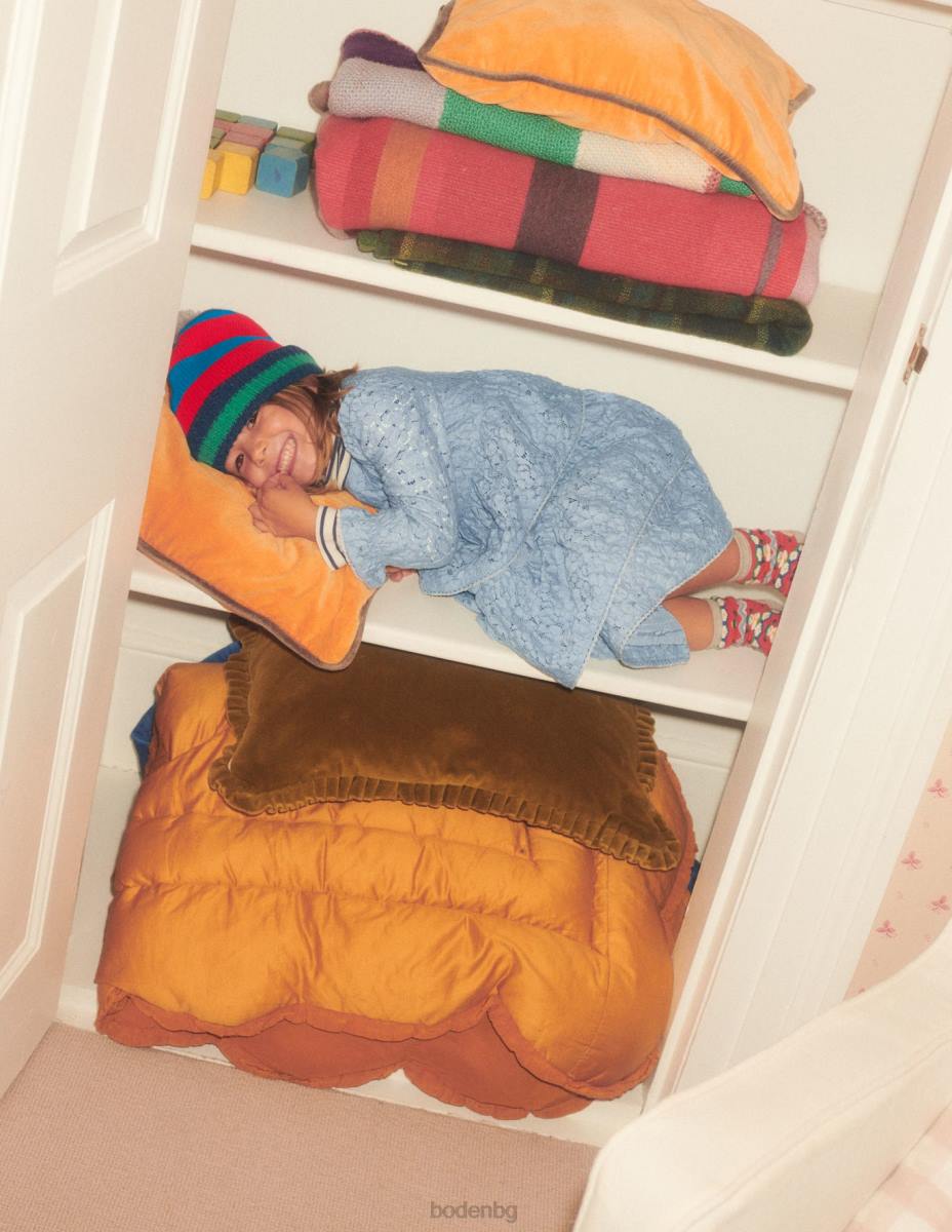 облекло Boden дантелена парти рокля прашно синьо момичета LL683198