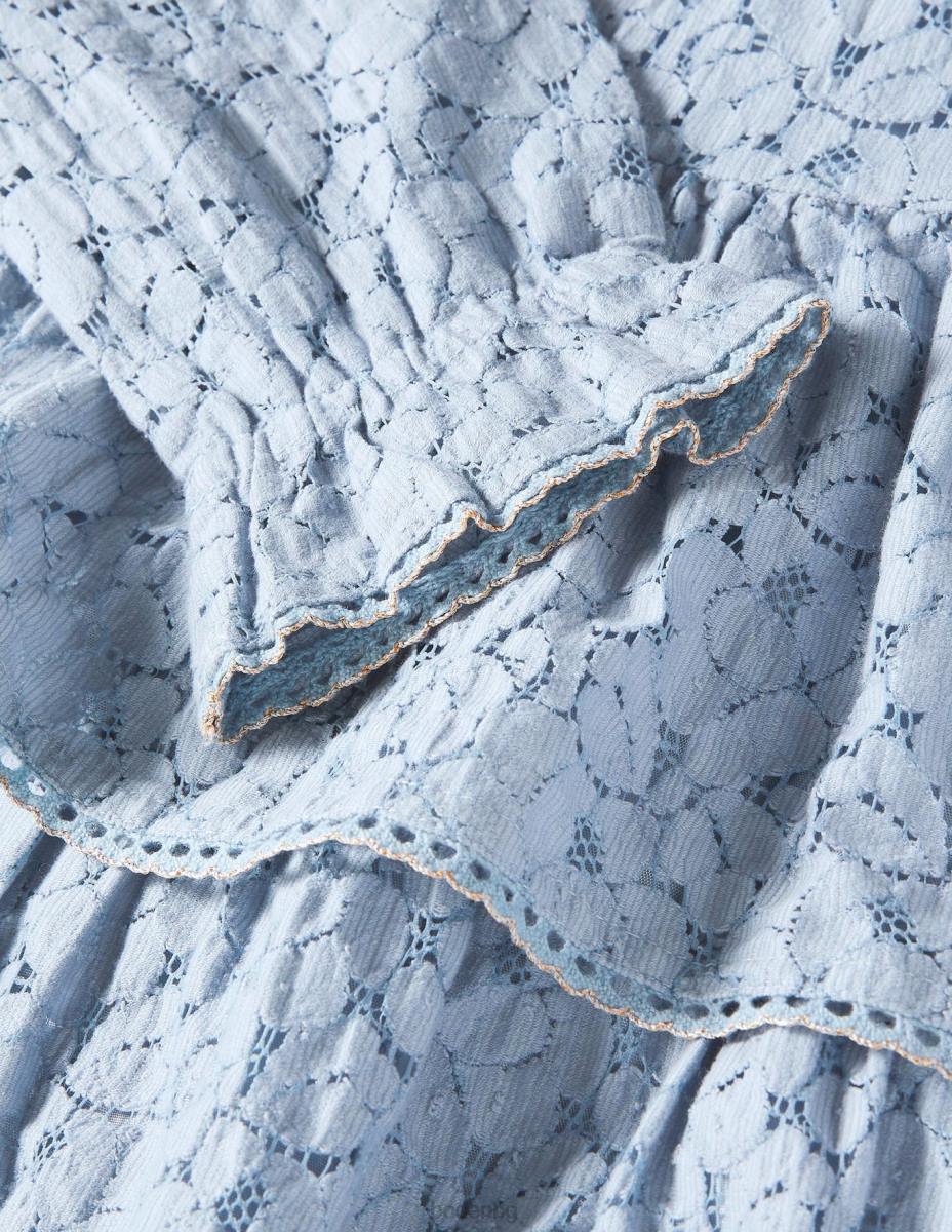 облекло Boden дантелена парти рокля прашно синьо момичета LL683198