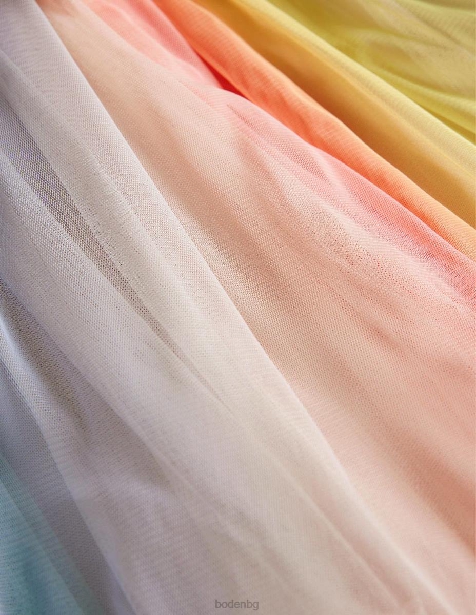 облекло Boden рокля от дъгов тюл мулти райе момичета LL683287