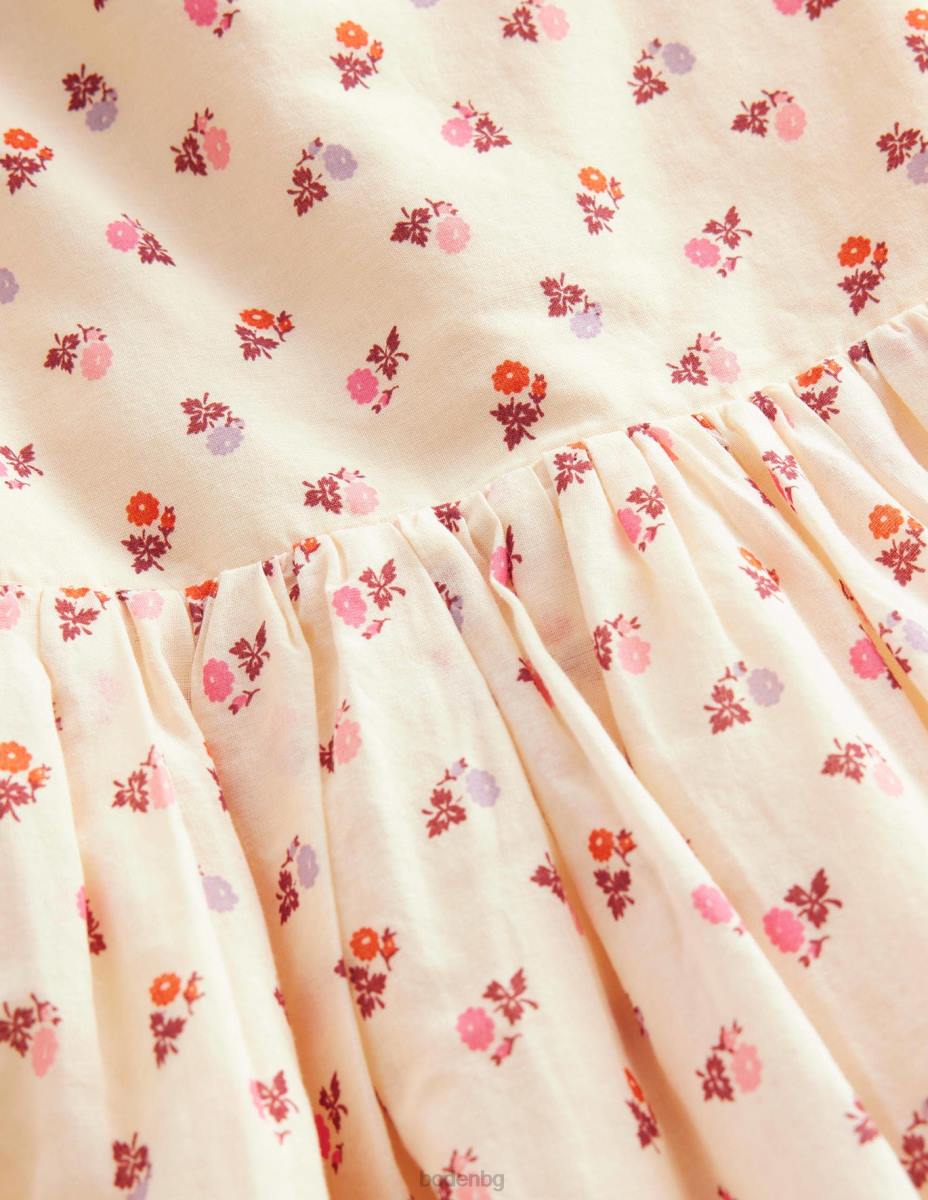 облекло Boden рокля с кръстосани гръбчета дорсет крем пъпка момичета LL683290