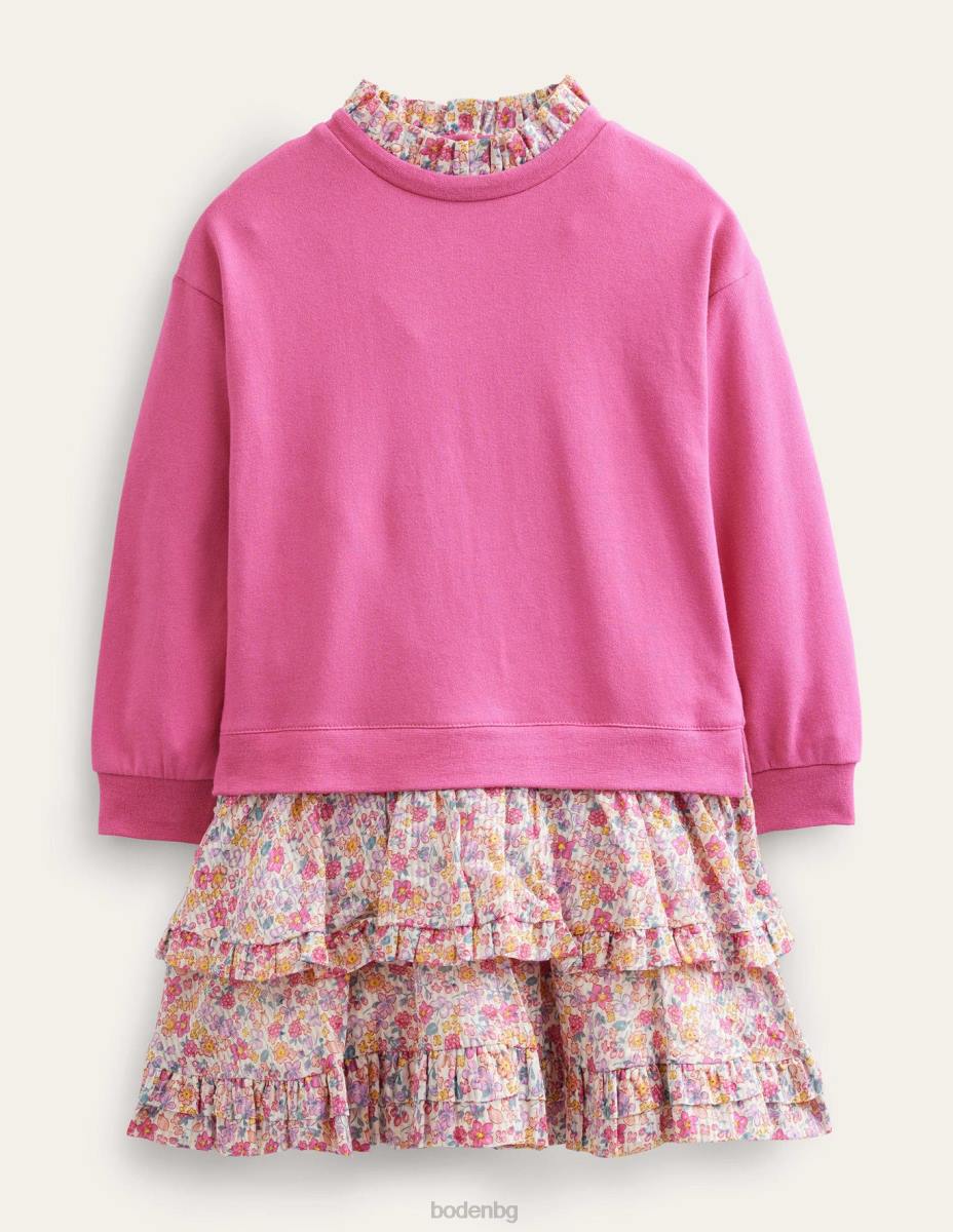 облекло Boden смесена рокля от пот сладък уилям пинк момичета LL683292