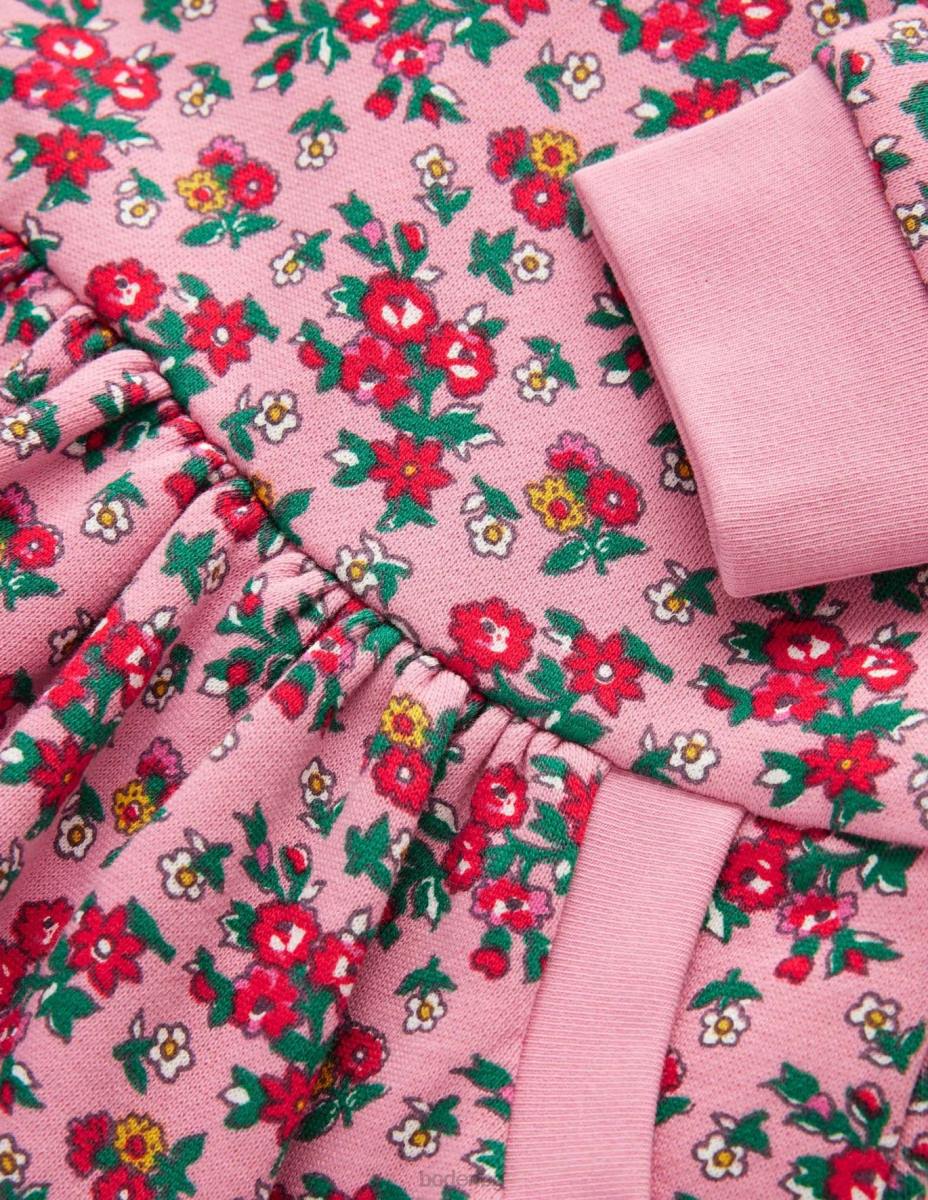 облекло Boden уютна суичър рокля с щампа формика розови цветя момичета LL683300