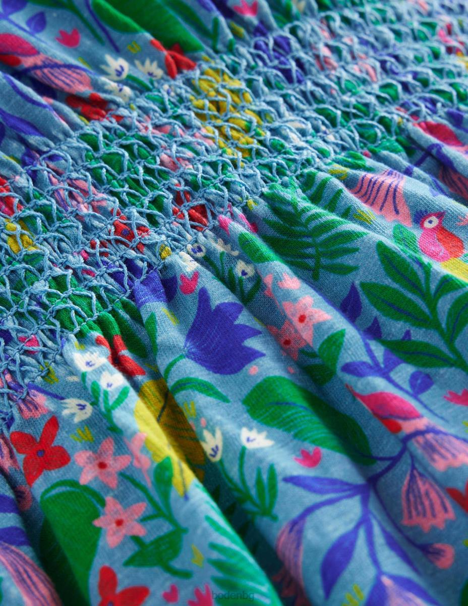 облекло Boden празнична рокля с принт мулти папагал лоза момичета LL68742