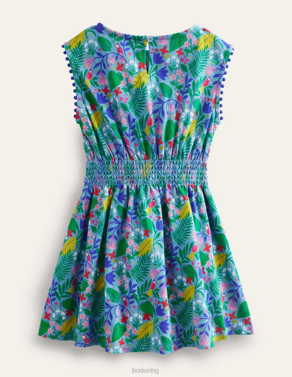 облекло Boden празнична рокля с принт мулти папагал лоза момичета LL68742