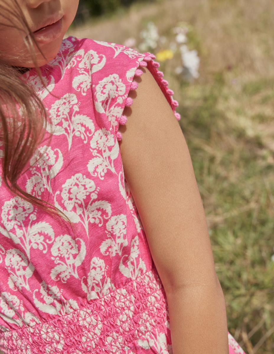 облекло Boden празнична рокля с принт флорален печат с цвят на слива момичета LL68747