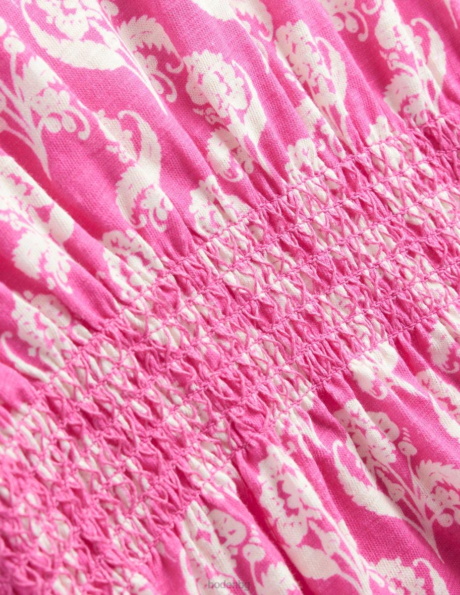 облекло Boden празнична рокля с принт флорален печат с цвят на слива момичета LL68747