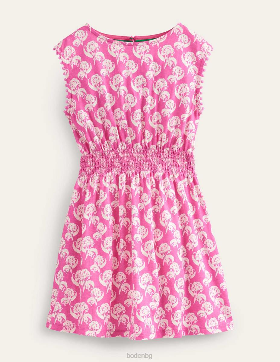 облекло Boden празнична рокля с принт флорален печат с цвят на слива момичета LL68747