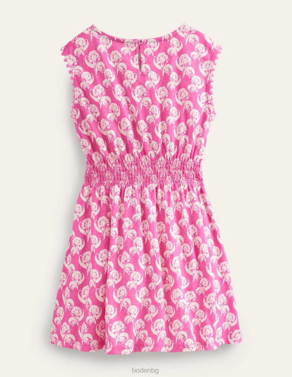 облекло Boden празнична рокля с принт флорален печат с цвят на слива момичета LL68747