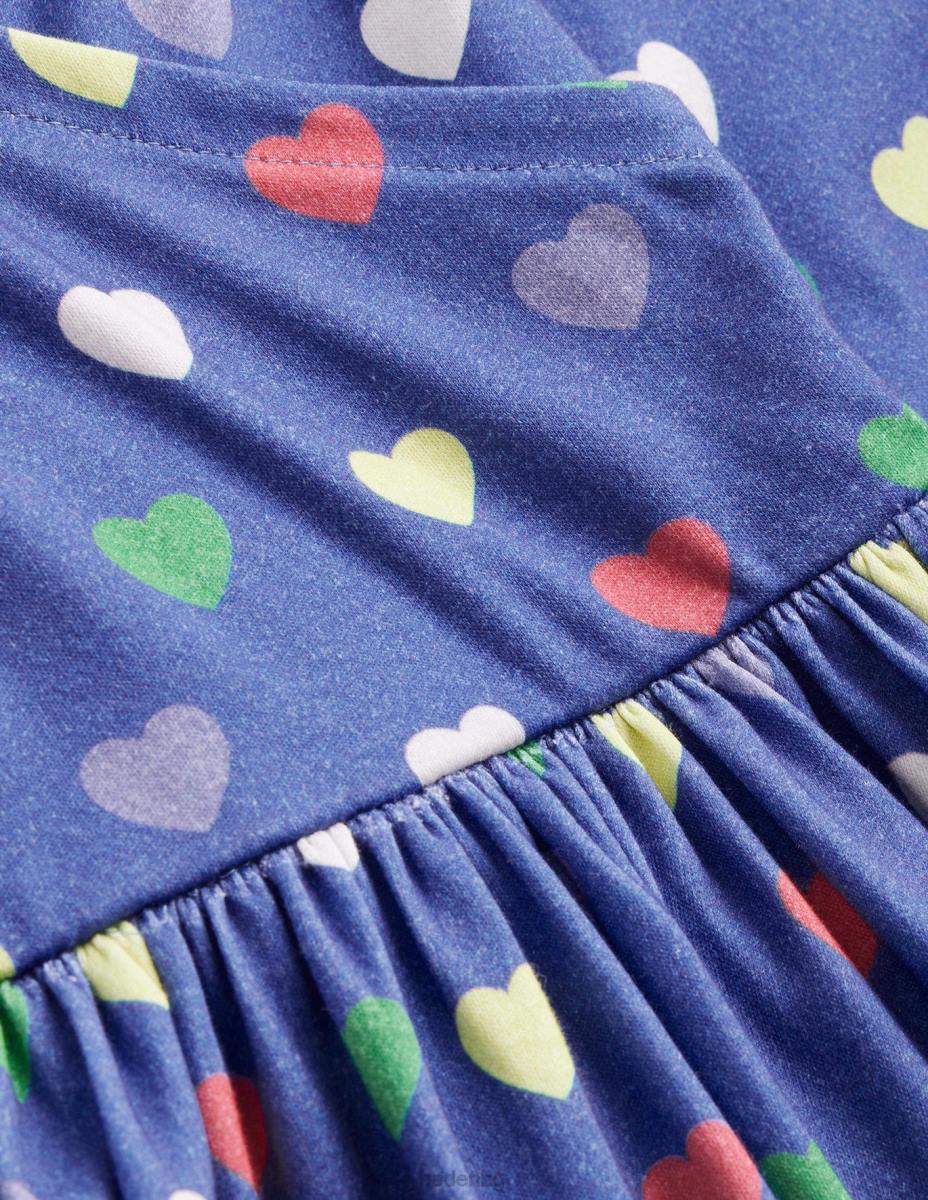 облекло Boden рокля балерина от трико колеж военноморски сърца момичета LL68750