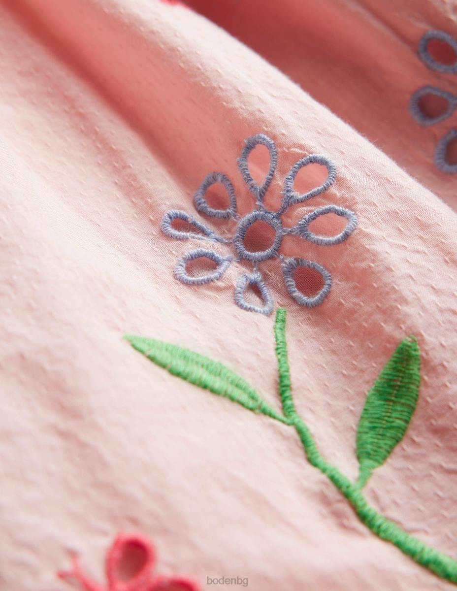 облекло Boden рокля broderie twirly бледо розово момичета LL682834
