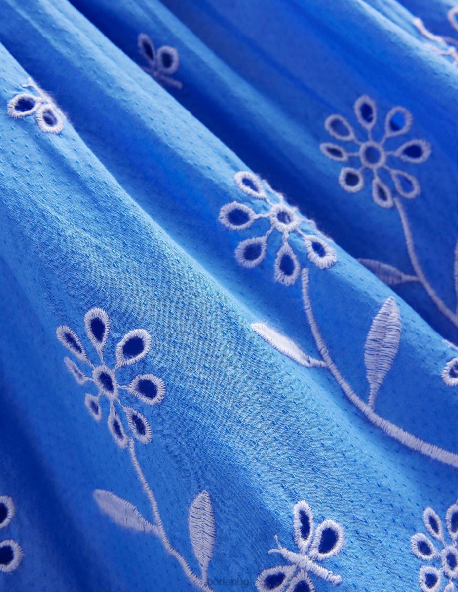 облекло Boden рокля broderie twirly penzance blue момичета LL682839