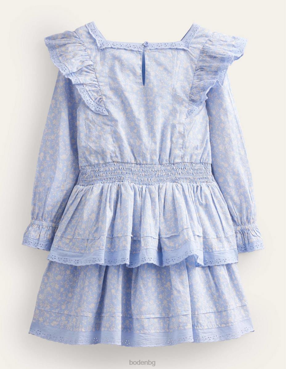 облекло Boden рокля от тъкана дантела brunnera blue момичета LL682911