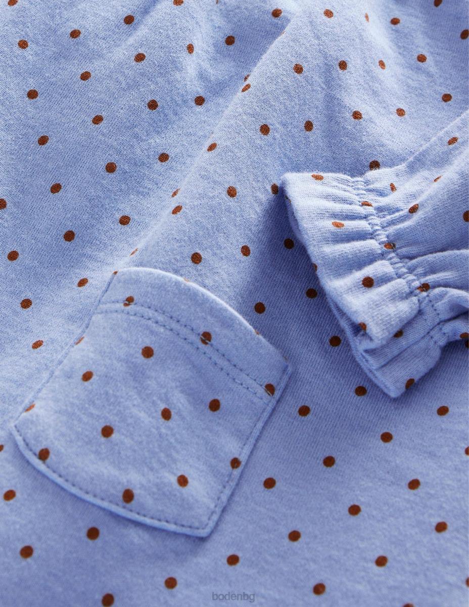 облекло Boden двулицева рокля от трико brunnera butterscotch brown момичета LL683094