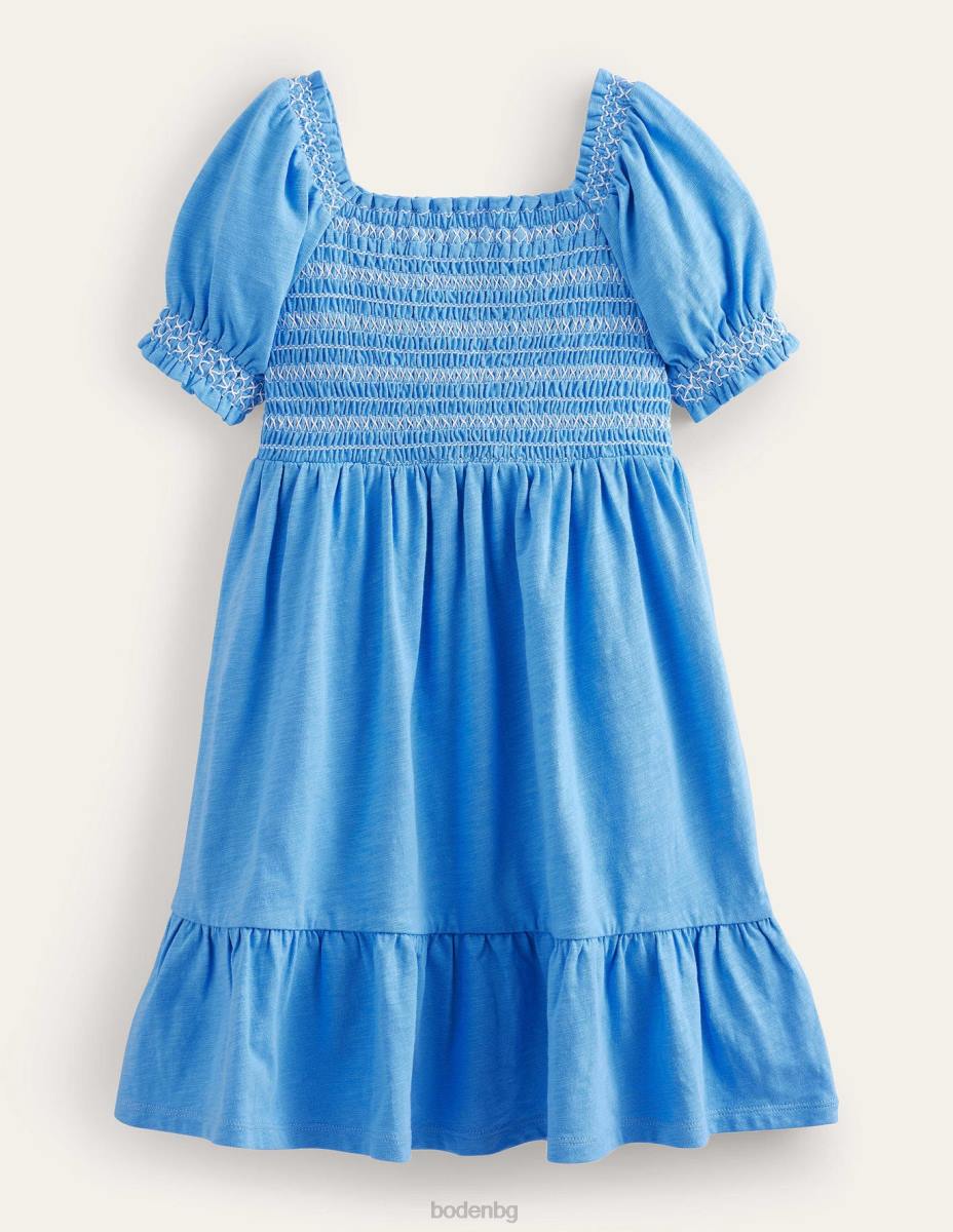 облекло Boden набраздена празнична рокля penzance blue момичета LL682882