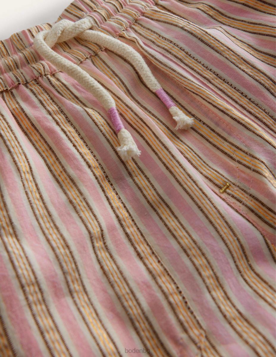 облекло Boden панталон с райе люляк и метално райе момичета LL682653