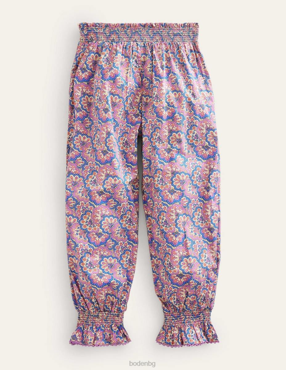 облекло Boden панталони с балонени крака с принт лупина и праскова пейсли момичета LL682679