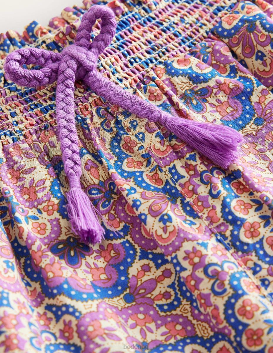 облекло Boden панталони с балонени крака с принт лупина и праскова пейсли момичета LL682679