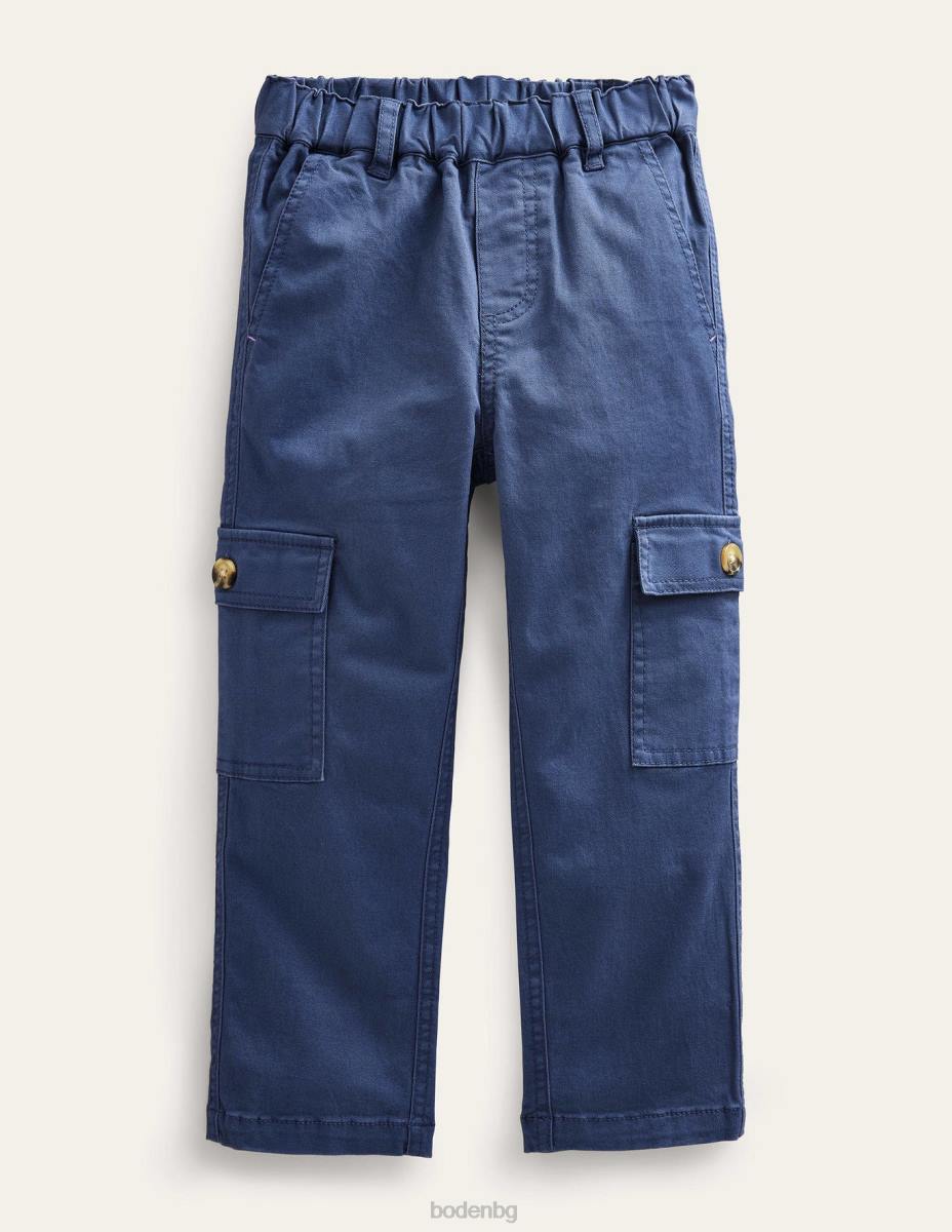 облекло Boden изрязани карго панталони робот синьо момичета LL682708