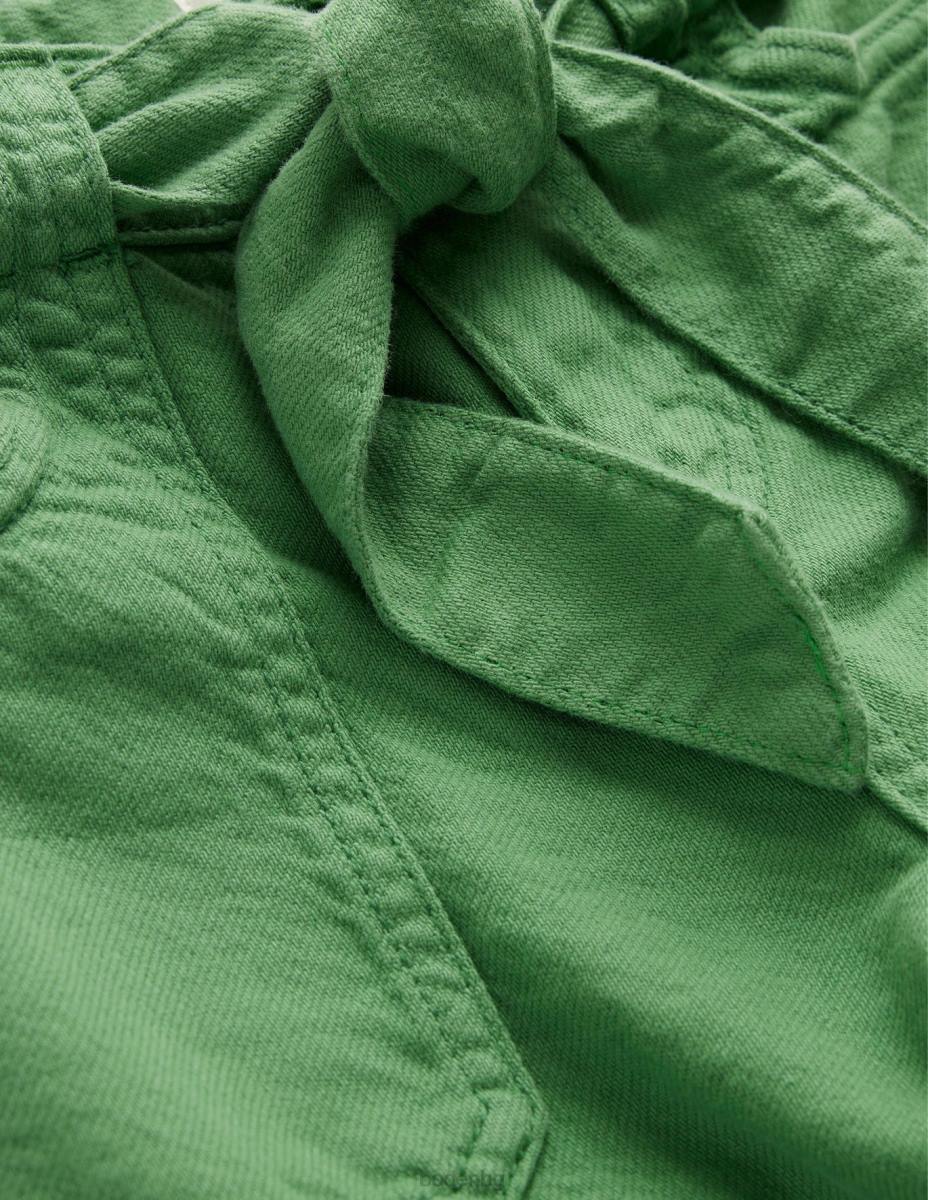 облекло Boden карго панталони със завързване на талията сафари зелено момичета LL682726