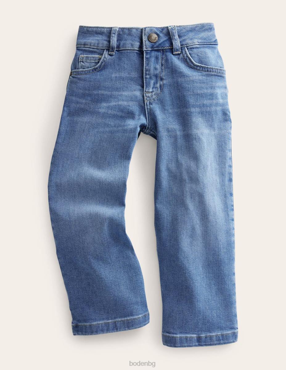 облекло Boden разкроени дънки с прави крачоли светъл деним момичета LL682736