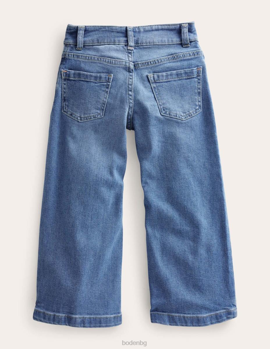 облекло Boden разкроени дънки с прави крачоли светъл деним момичета LL682736