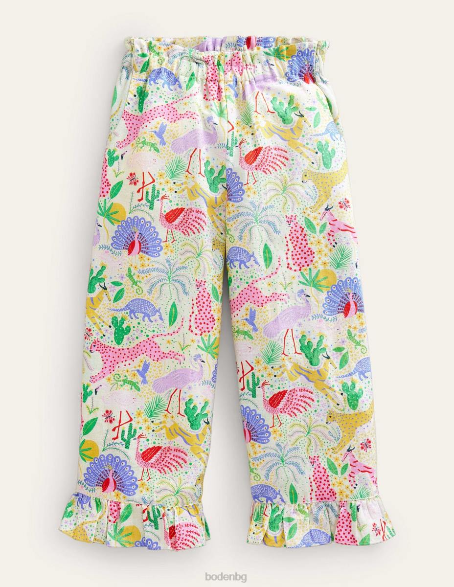 облекло Boden панталон с широки крачоли с волани мулти пустиня момичета LL682758