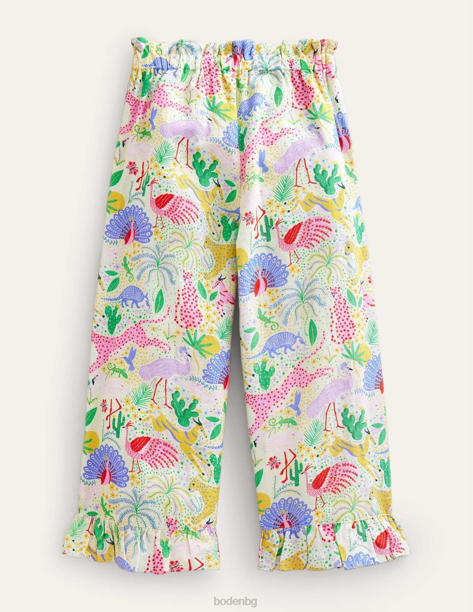 облекло Boden панталон с широки крачоли с волани мулти пустиня момичета LL682758