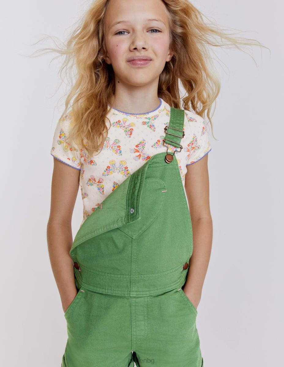 облекло Boden къс гащеризон с джоб сърце сафари зелено момичета LL682926