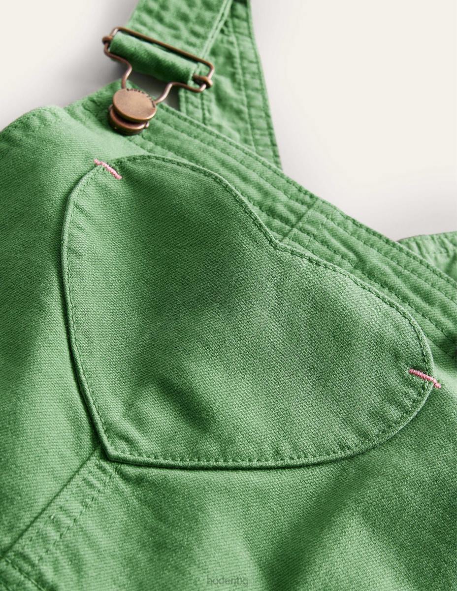 облекло Boden къс гащеризон с джоб сърце сафари зелено момичета LL682926