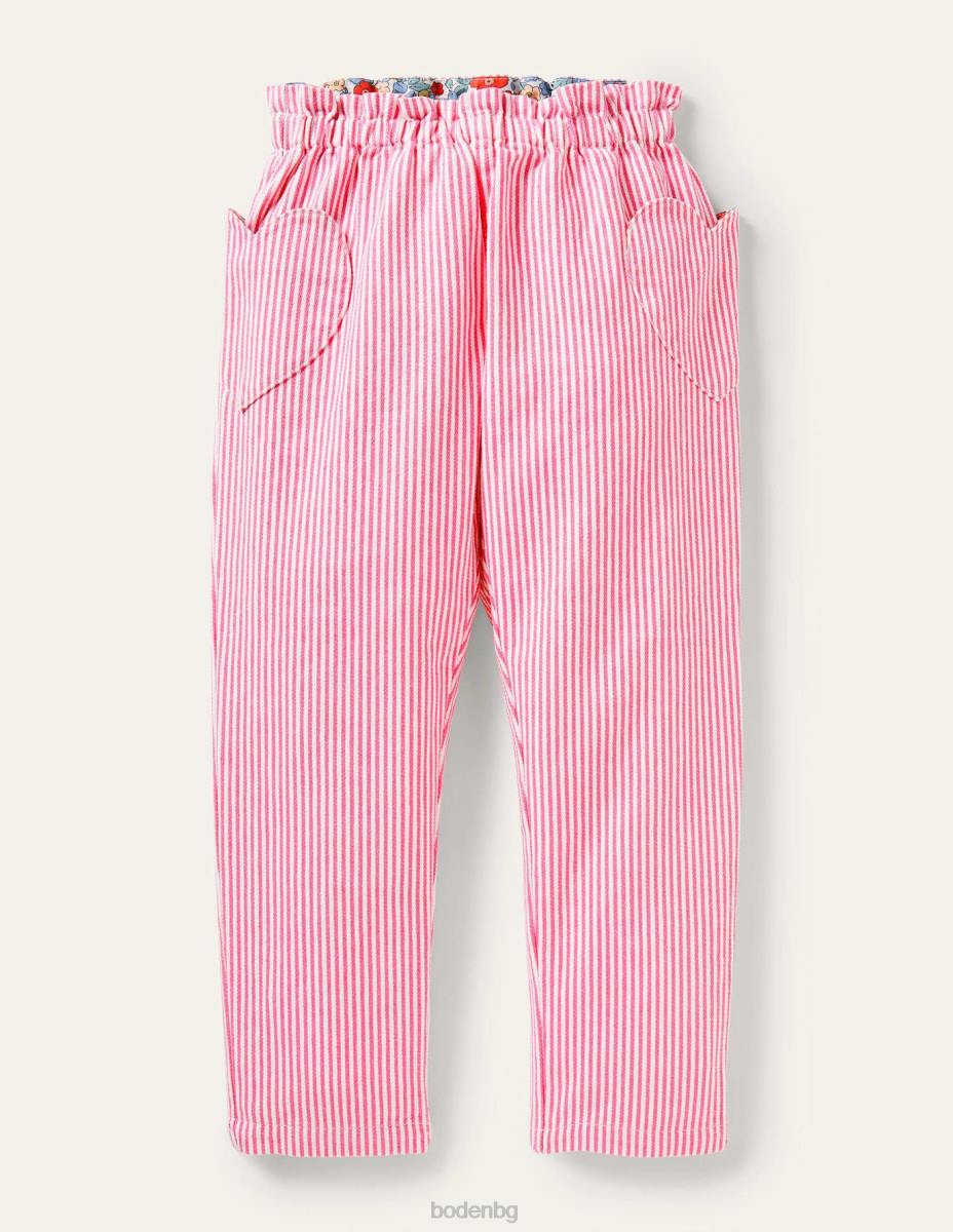 облекло Boden издърпани панталони фестивална розова тиктакаща ивица момичета LL682984
