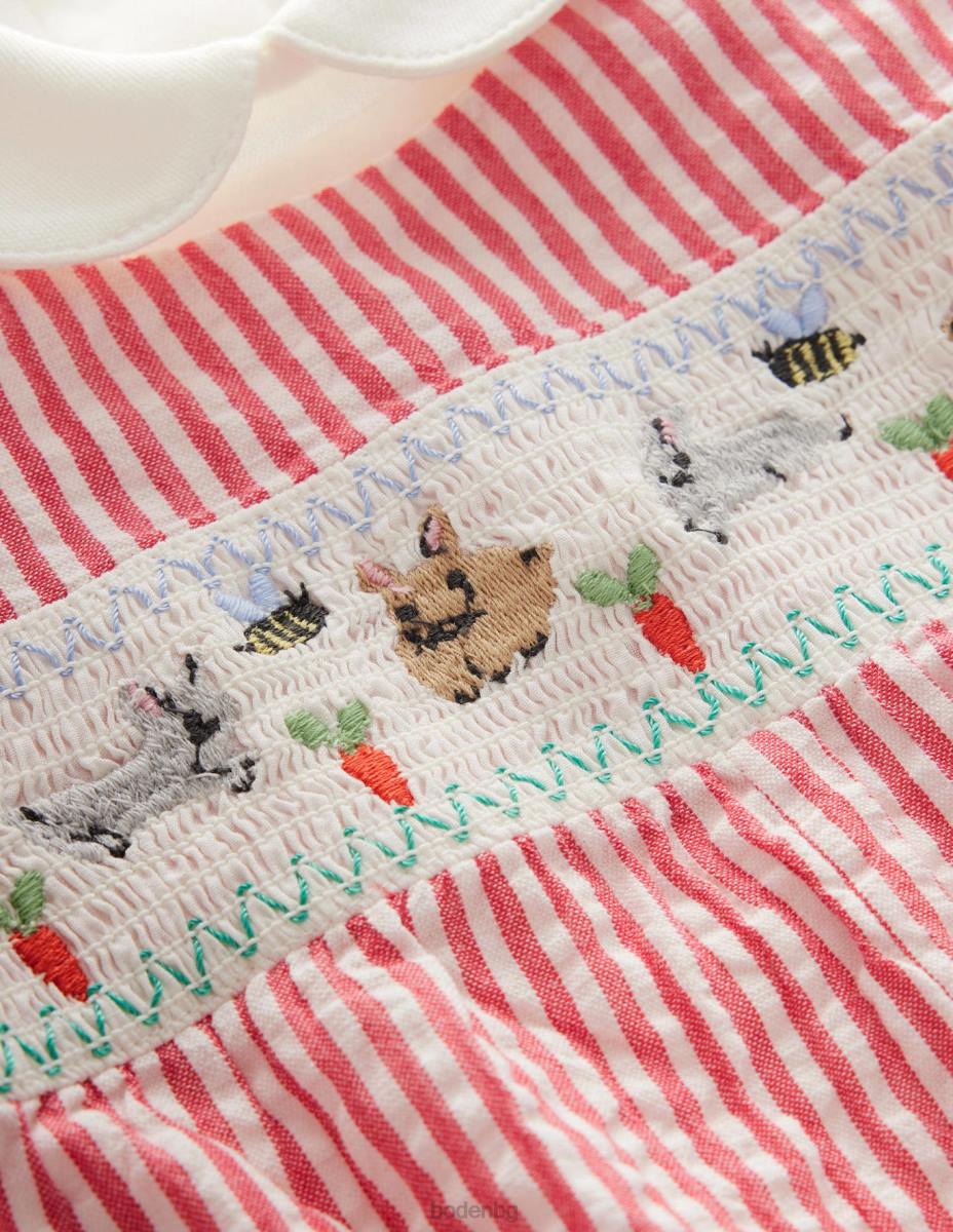 облекло Boden комплект пушено гащеризон конфитюр/слонова кост момичета LL683015