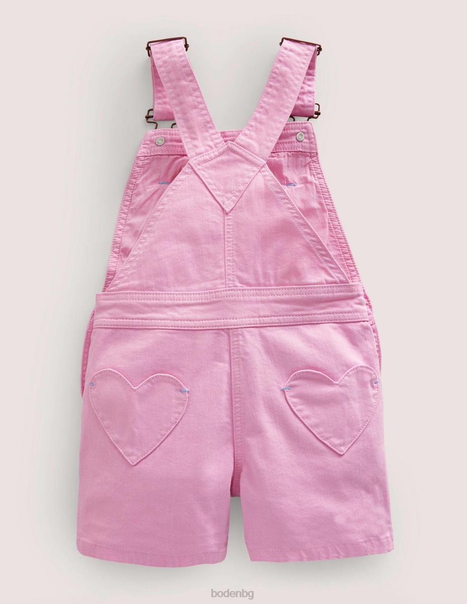 облекло Boden къс гащеризон с джоб сърце люляково розово момичета LL683204