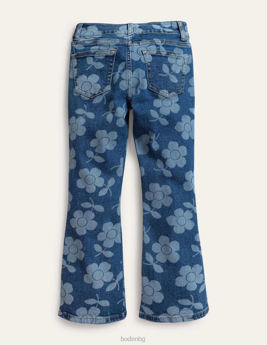 облекло Boden дънки с пламък дънково цвете момичета LL683277