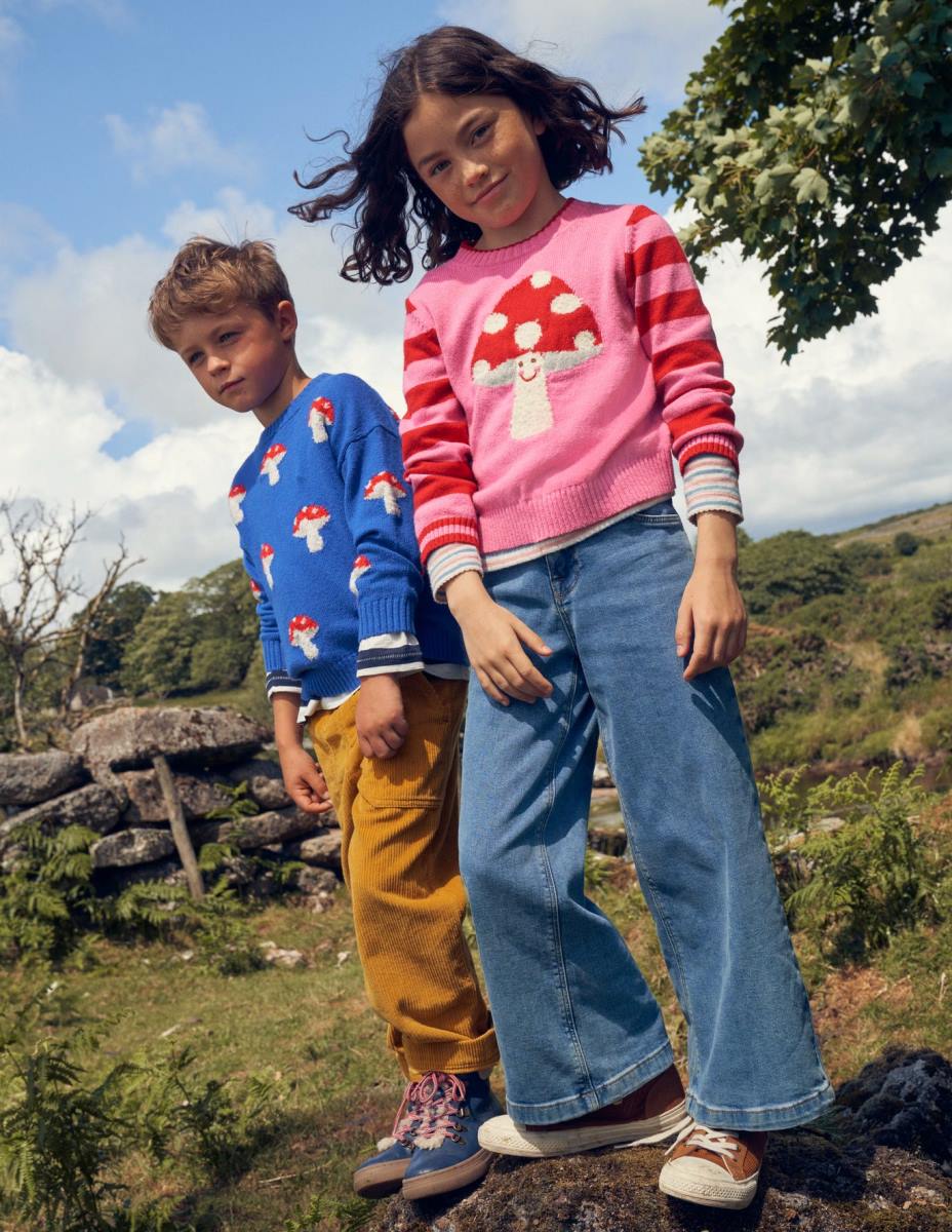 облекло Boden широки дънки средно винтидж синьо момичета LL68797