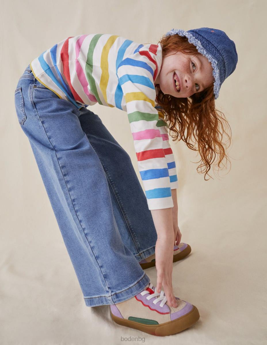 облекло Boden широки дънки средно винтидж синьо момичета LL68797