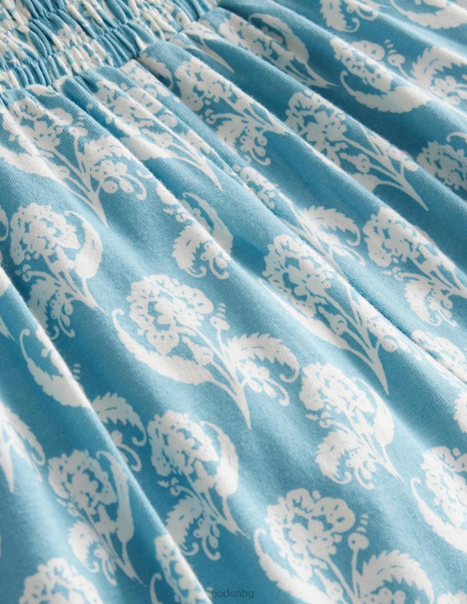 облекло Boden харем панталон от трико синьо флорално дърво момичета LL68803