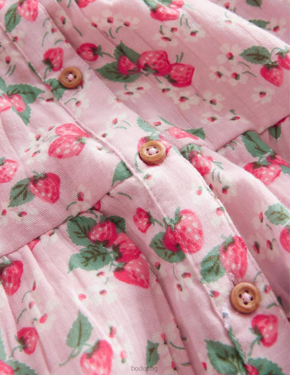 облекло Boden миди пола от двоен плат френска розова ягода момичета LL682622