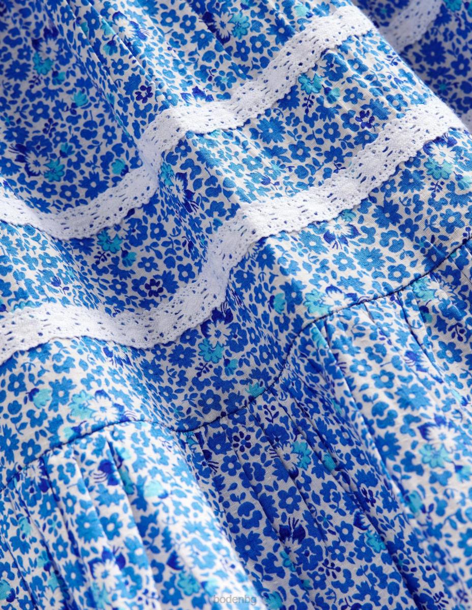 облекло Boden интерес дантелена макси пола синьо и водно флорално момичета LL682632