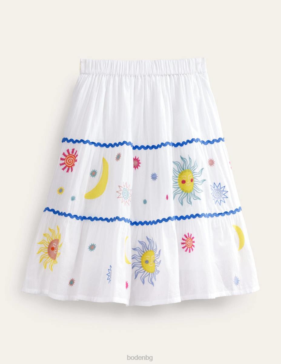 облекло Boden пола с небесни апликации бяло момичета LL682635