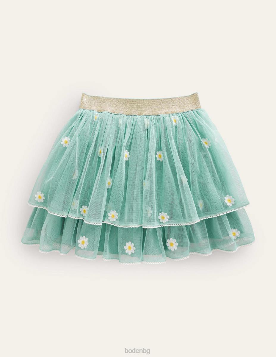 облекло Boden бродирана пола от тюл бродерия с маргаритки от горещ извор момичета LL682638