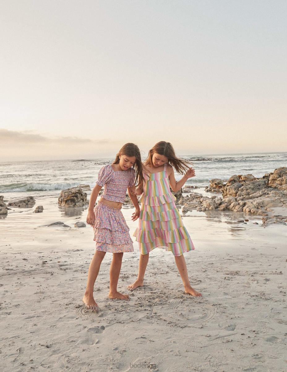 облекло Boden мини шорти с волани лупина и праскова пейсли момичета LL682642