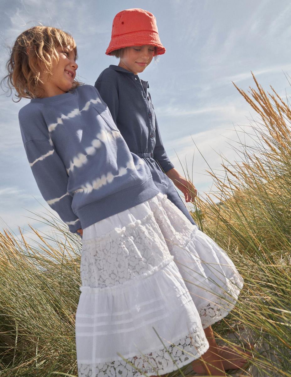 облекло Boden пушена миди пола на нива бяло момичета LL682643