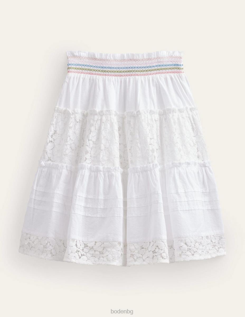 облекло Boden пушена миди пола на нива бяло момичета LL682643